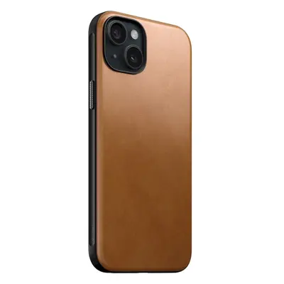 Nomad Modern Leather Case, english tan - iPhone 15 Plus (NM01611585) Hnědobéžová