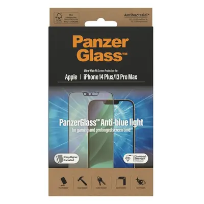 PanzerGlass™ Ultra-Wide Fit iPhone 14 Plus/13 Pro Max s Anti-BlueLight a instalačním rámečkem