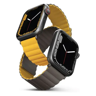 UNIQ Revix oboustranný řemínek pro Apple Watch 49/46/45/44/42mm Mustard (Hořčicový/Khaki)