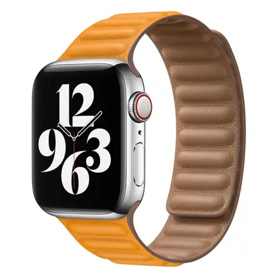 Apple Watch kožený tah 40/38mm S/M měsíčkově oranžový Měsíčkově oranžová