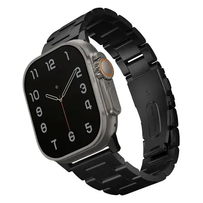 UNIQ Osta článkový ocelový řemínek Apple Watch 49/46/45/44/42mm černý