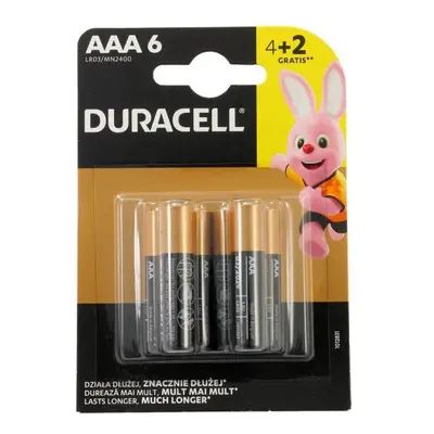 Duracell Basic AAA alkalická baterie, 6 ks