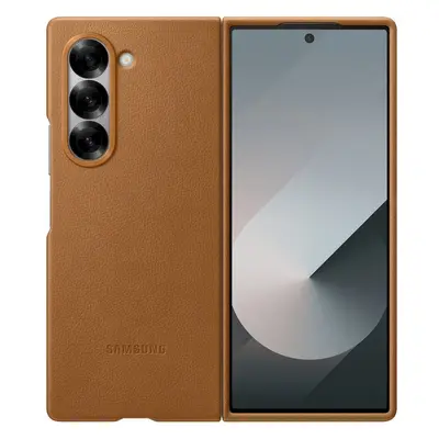 Samsung Galaxy Z Fold6 Ochranný kryt z veganské kůže Brown EF-VF956PAEGWW Hnědá