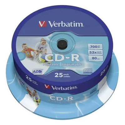 VERBATIM CD-R(25 ks)Spindle/Printable/52x/700MB/DLP