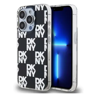 DKNY PC/TPU Checkered Pattern kryt iPhone 15 Pro černý