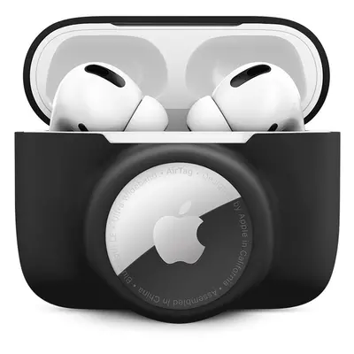 iWant AirPods Pro silikonové pouzdro s Airtag kapsou černé