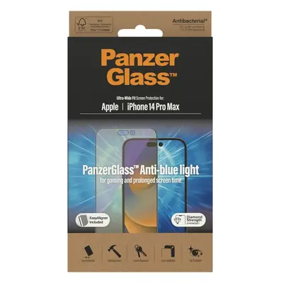 PanzerGlass™ Ultra-Wide Fit iPhone 14 Pro Max s Anti-BlueLight vrstvou a instalačním rámečkem