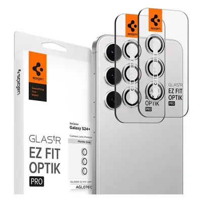 Spigen Glass tR EZ Fit Optik Pro 2 Pack ochranné sklo na fotoaparát Samsung Galaxy S24+ stříbrné