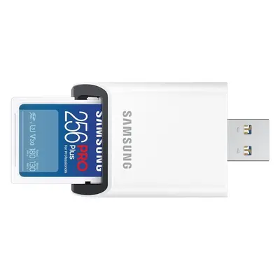 Samsung SDXC 256GB PRO PLUS + USB adaptér MB-SD256SB/WW Modrá