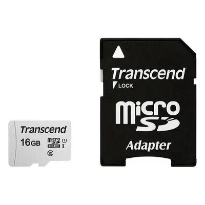 Transcend microSDHC 16GB UHS-I U1 TS16GUSD300S-A Stříbrná