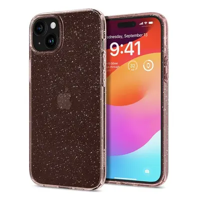 Spigen Liquid Crystal Glitter kryt iPhone 15 růžový