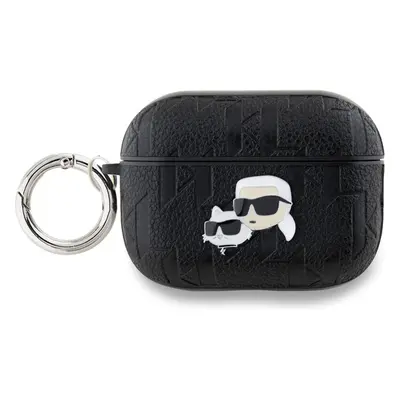 Karl Lagerfeld PU Embossed Karl and Choupette Heads pouzdro AirPods 3 černé