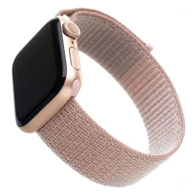 FIXED Nylon Strap nylonový pásek pro Apple Watch 38/40/41mm růžově zlatý