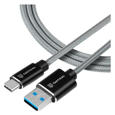 Tactical Fast Rope Aramid Cable USB-A/USB-C 2m šedý