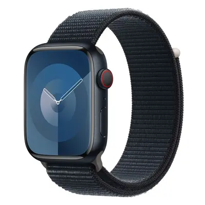 Apple Watch Series 9 Cellular 45mm Temně inkoustový hliník s temně inkoustovým provlékacím řemín