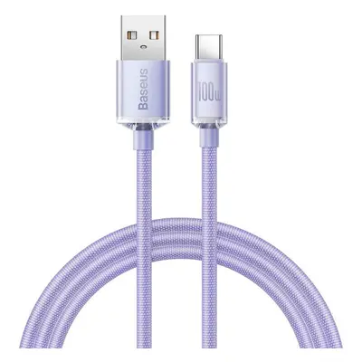 Baseus Crystal Shine Series kabel USB-A/USB-C (100W) 1,2m fialový