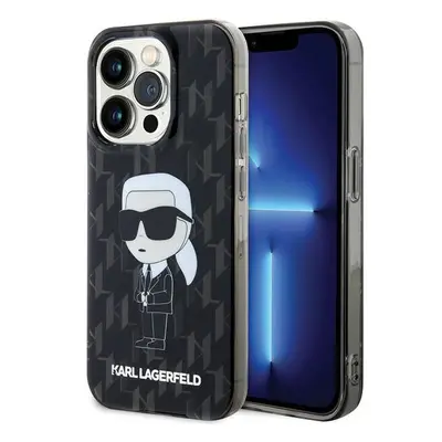 Karl Lagerfeld Monogram Ikonik zadní kryt pro iPhone 15 Pro černý