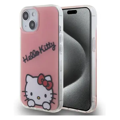 Hello Kitty IML Daydreaming Logo Kryt iPhone 15 růžový