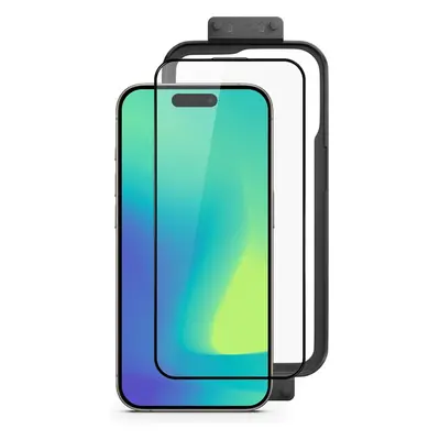 Spello Shield tvrzené sklo 3D pro iPhone 16 Plus s instalačním rámečkem Čirá