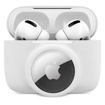 iWant AirPods Pro silikonové pouzdro s Airtag kapsou bílé