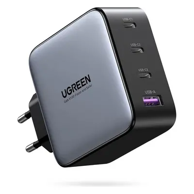 UGREEN USB-A+3*USB-C 100W GaN Rychlonabíječka Šedá