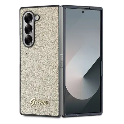 Guess PC/TPU Glitter Flakes Metal Logo kryt Samsung Galaxy Z Fold 6 zlatý