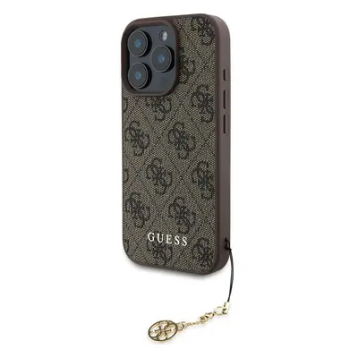 Guess 4G Charm kryt pro iPhone 16 Pro hnědý