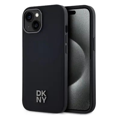 DKNY PU Leather Stack Logo Magsafe kryt iPhone 14 černý