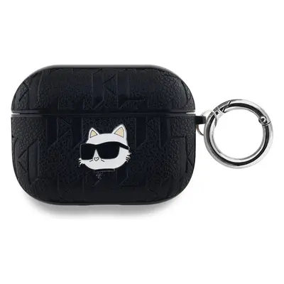 Karl Lagerfeld PU Embossed Choupette Head pouzdro AirPods Pro černé