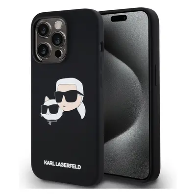 Karl Lagerfeld Liquid Silicone Double Heads Magsafe zadní kryt iPhone 14 Pro černý