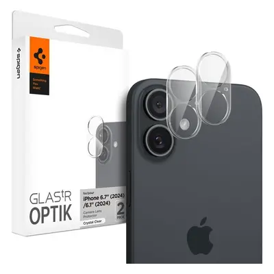 Spigen Glass tR Optik sada skel iPhone 16/16 Plus čirá (2-pack)