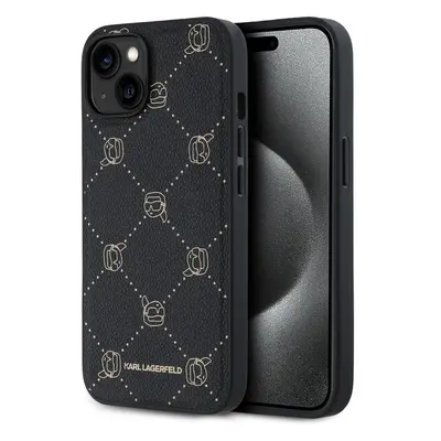 Karl Lagerfeld PU Karl Heads Pattern Magsafe zadní kryt iPhone 14 černý