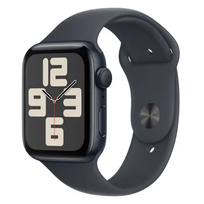 Apple Watch SE (2024) 44mm Temně inkoustový hliník s inkoustovým sportovním řemínkem S/M