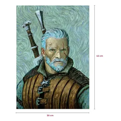 Litografie The Witcher - Geralt van Gogha Art 30 x 42 cm