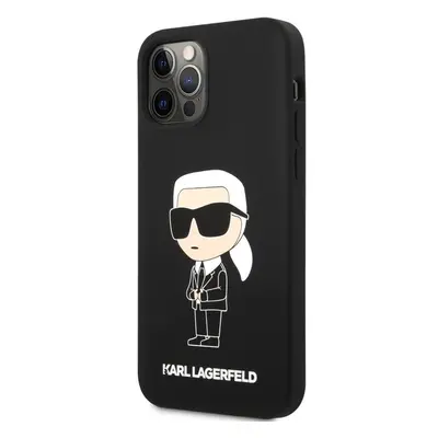 Karl Lagerfeld Liquid Silicone Ikonik NFT zadní kryt pro iPhone 12/12 Pro černý