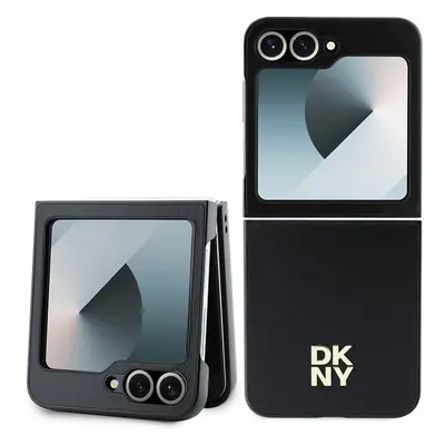 DKNY PU Leather Stack Logo kryt Samsung Galaxy Z Flip6 černý