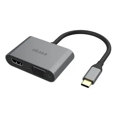 Akasa redukce USB Type C 2v1, HDMI, D-Sub, 18cm