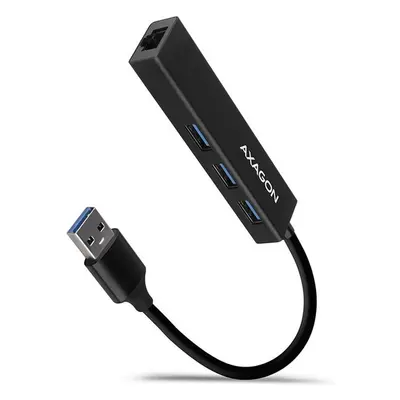 AXAGON HMAGL3A USB 3.2 Gen 1 hub porty 3x USBA + Gigabit Ethernet kovový kabel USBA 20cm