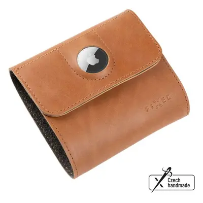 FIXED Classic Wallet for AirTag Kožená peněženka z pravé hovězí kůže hnědá