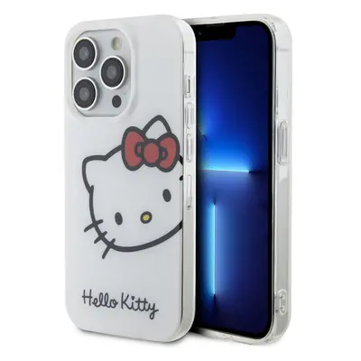 Hello Kitty IML Head Logo Kryt iPhone 15 Pro Max bílý