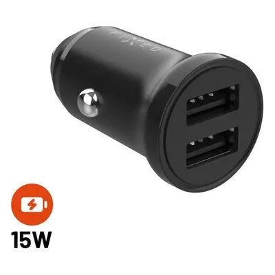 FIXED autonabíječka s 2xUSB výstupem, 15W Smart Rapid Charge černá