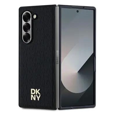 DKNY PU Leather Repeat Pattern Stack Logo MagSafe kryt Samsung Galaxy Z Fold 6 černý