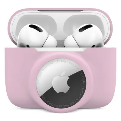 iWant AirPods Pro silikonové pouzdro s Airtag kapsou růžové