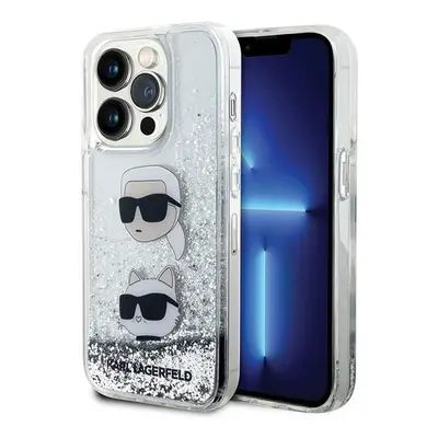 Karl Lagerfeld Liquid Glitter KC kryt iPhone 14 Pro bílý