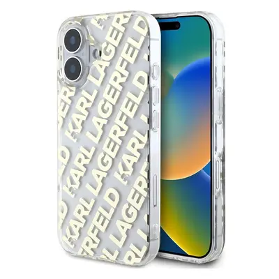 Karl Lagerfeld IML Electroplated Repeated Logo kryt pro iPhone 16 zlatý