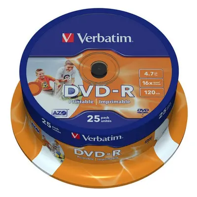 VERBATIM DVD-R(25 ks)Spindle/Inkjet Printable/16x/4.7GB