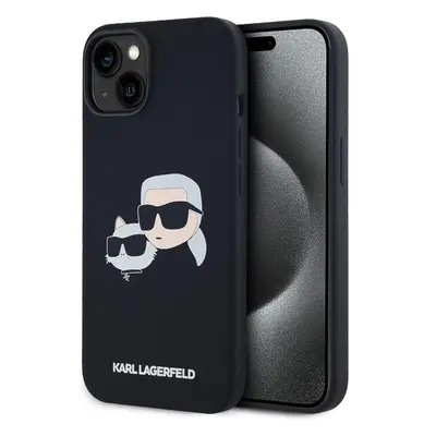 Karl Lagerfeld Liquid Silicone Double Heads Magsafe zadní kryt iPhone 14 černý