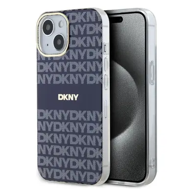 DKNY PC/TPU Repeat Pattern Tonal Stripe Magsafe kryt iPhone 14 modrý