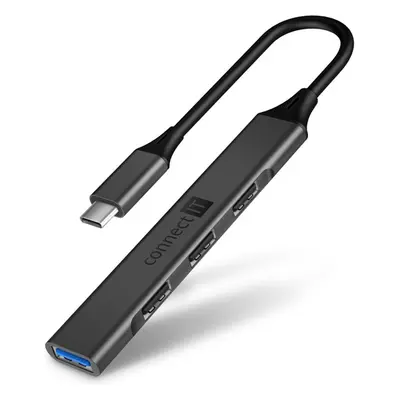 CONNECT IT USB-C hub, (1xUSB-A 3.0, 3xUSB-A 2.0), externí antracitový CHU-5050-AN