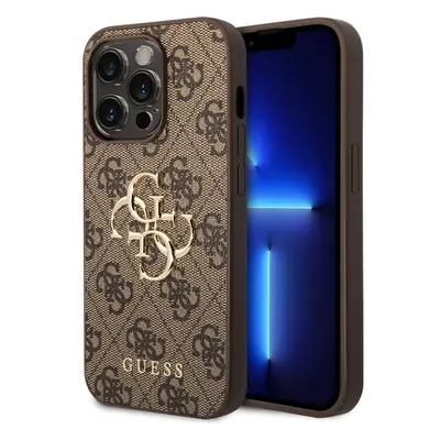 Guess PU 4G Metal Logo kryt iPhone 15 Pro Max hnědý